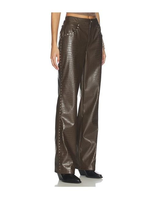 Lamarque Brown X Revolve Devin Faux Leather Croco Studded Pant