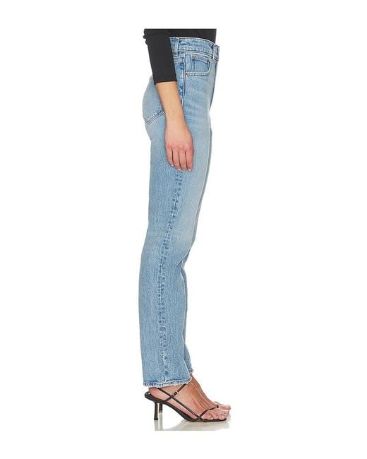 Madewell Blue Longline Straight Jeans
