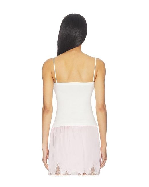 St. Agni White Organic Cotton Square Neck Cami