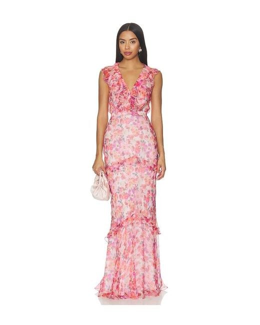 Saloni Red Rita Dress