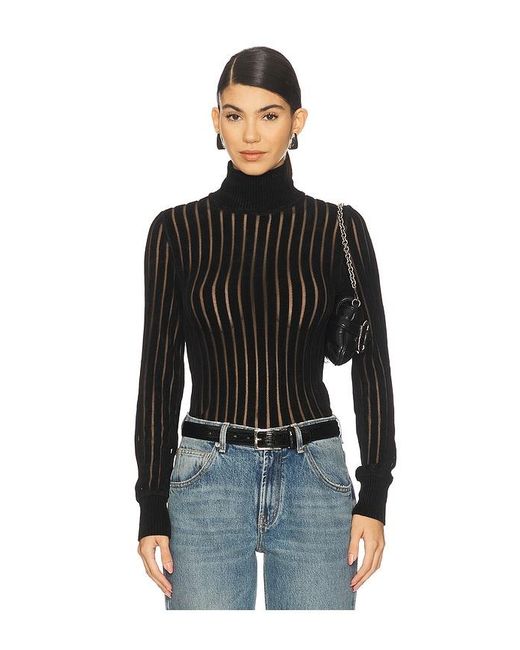 Blumarine Black Turtleneck Knit Sweater