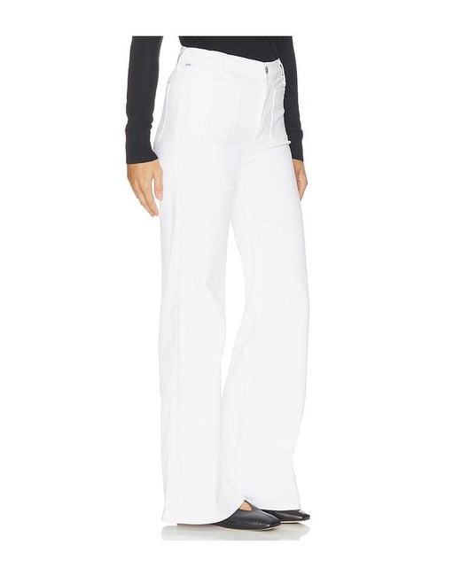 Citizens of Humanity White Kimberly Patch Pocket Flare Jeans