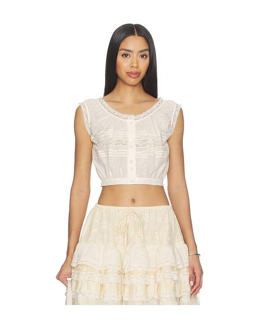 YUHAN WANG Natural Lace Trim Button Blouse