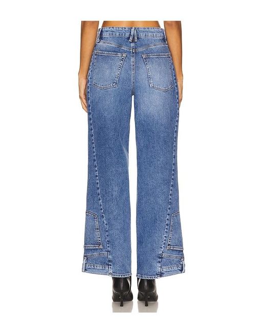 GOOD AMERICAN Blue Reworked Wide Leg Jeans