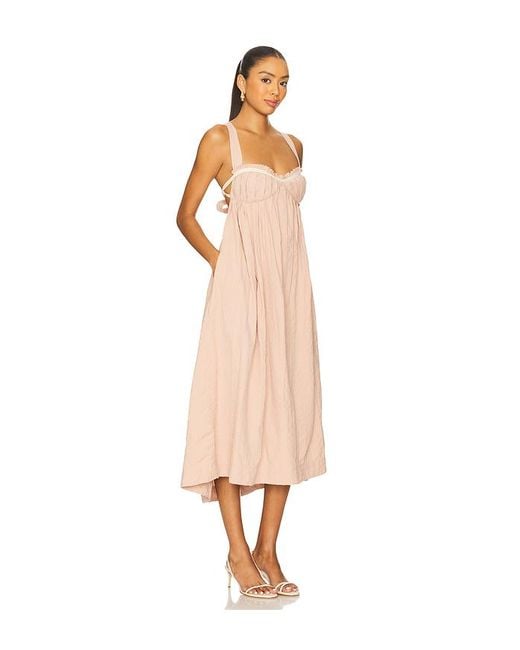 Free People White Poppy Midi Dress