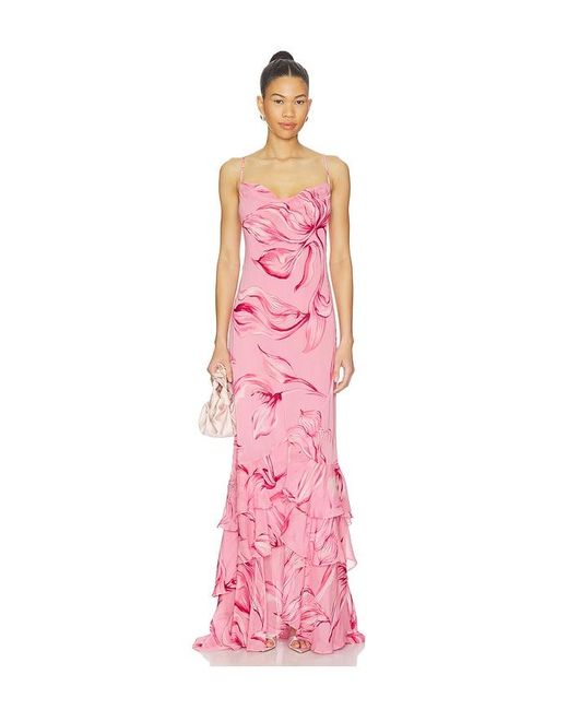Rococo Sand Pink Cowl Maxi Dress With Sash