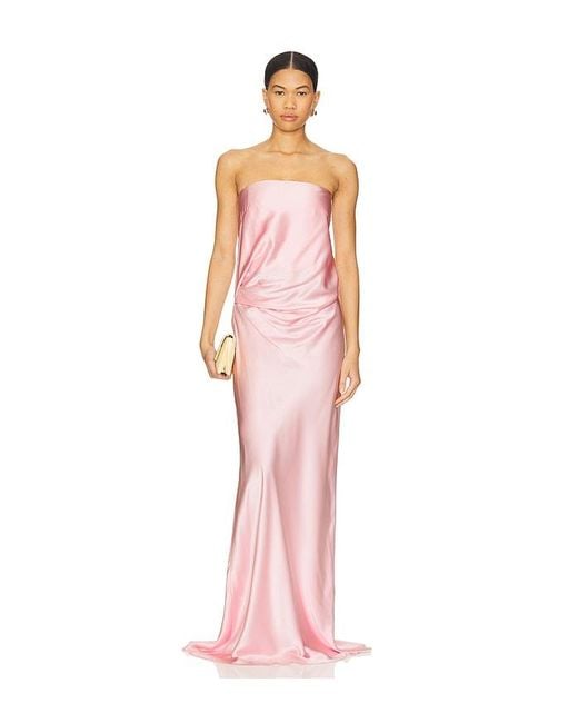 The Sei Pink Draped Strapless Gown