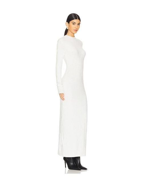 Lamarque White Knit Open Back Maxi Dress