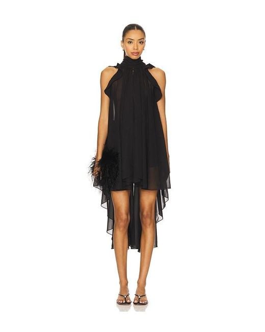 La Fuori Black Gathered Halter Top