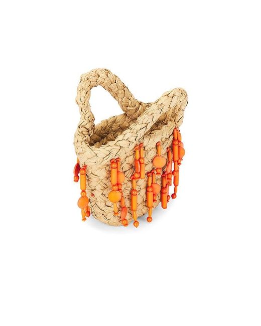 Simon Miller Orange Beaded Mercado Mini Tote Bag