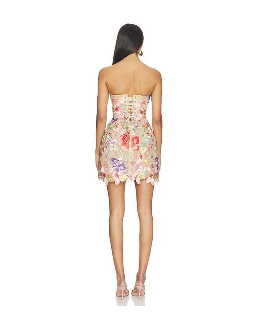 Bronx and Banco Multicolor Floral 3D Jasmine Maraya Strapless Mini Dress