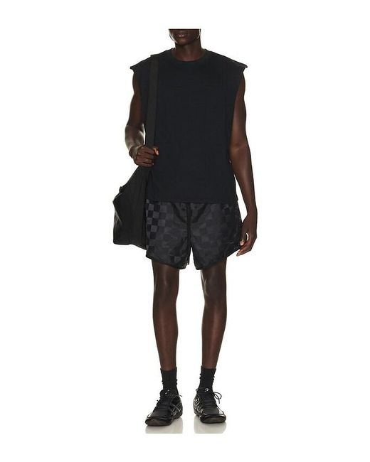 Fear Of God Black Checkered Gym Short for men