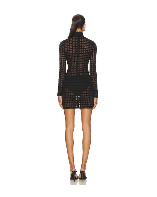 LAQUAN SMITH Black Cross Grain Dress With Pussybow Detail