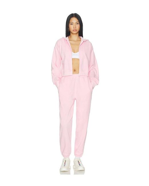 Beyond Yoga Pink Luxefleece Zip Up Hoodie