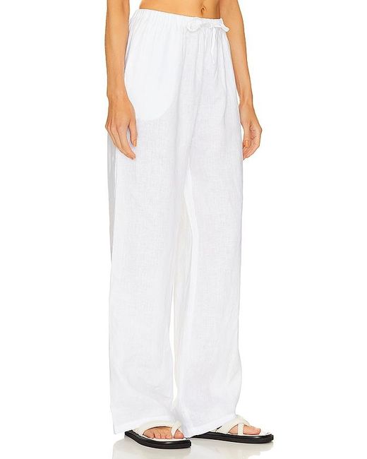 AEXAE White Linen Drawstring Trouser