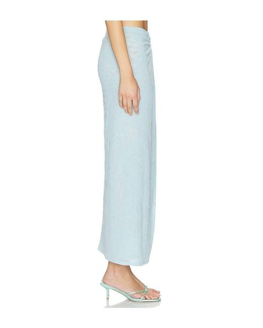 AFRM Blue Lorli Burnout Velvet Skirt