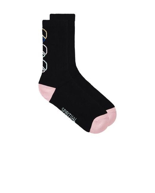 Spiritual Gangster Black Peace Emblem Crew Sock