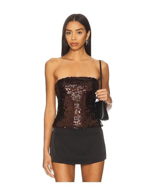 Runaway the Label Black Anette Strapless Sequin Bustier