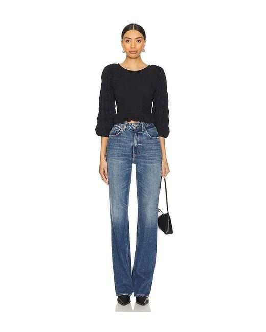 Free People Black Oliva Top