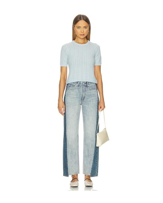Rag & Bone White Francesca Merino Short Sleeve Sweater