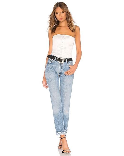 GUIZIO White Satin Corset