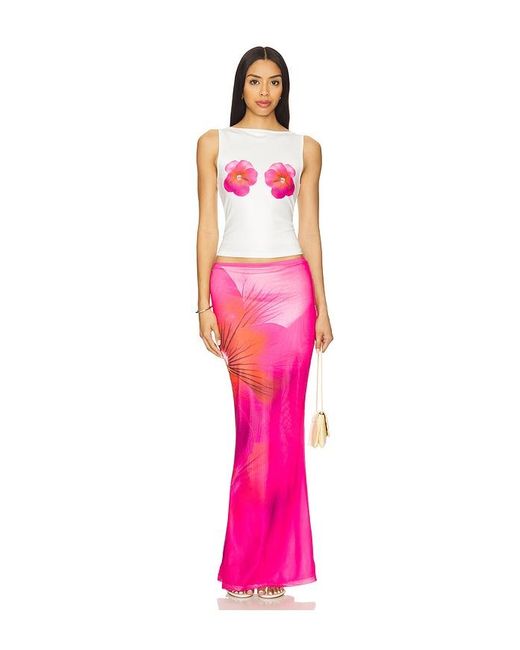 Runaway the Label Pink Zarela Maxi Skirt