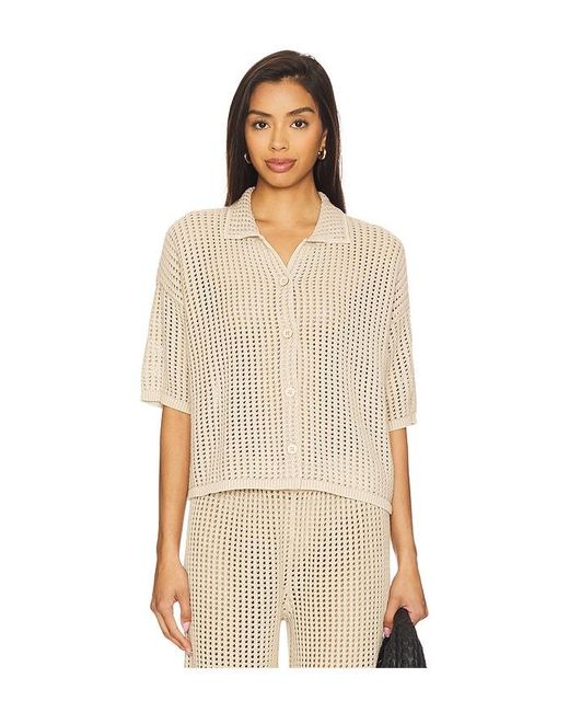 Barefoot Dreams Natural Sunbleached Buttoned Short Sleeve