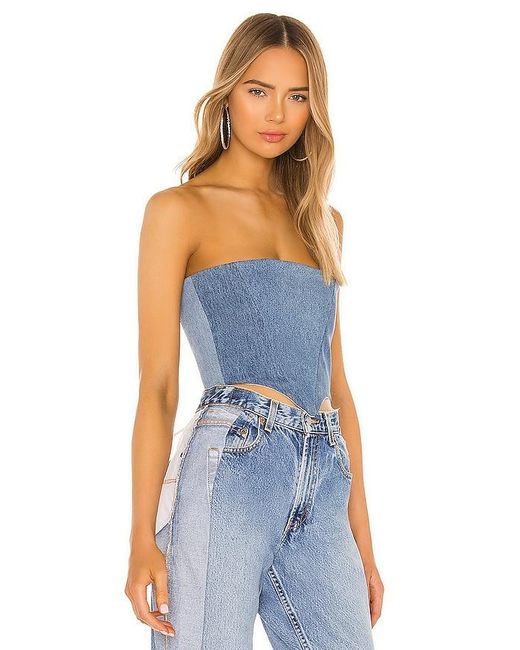 SAMI MIRO VINTAGE Blue Corset Top