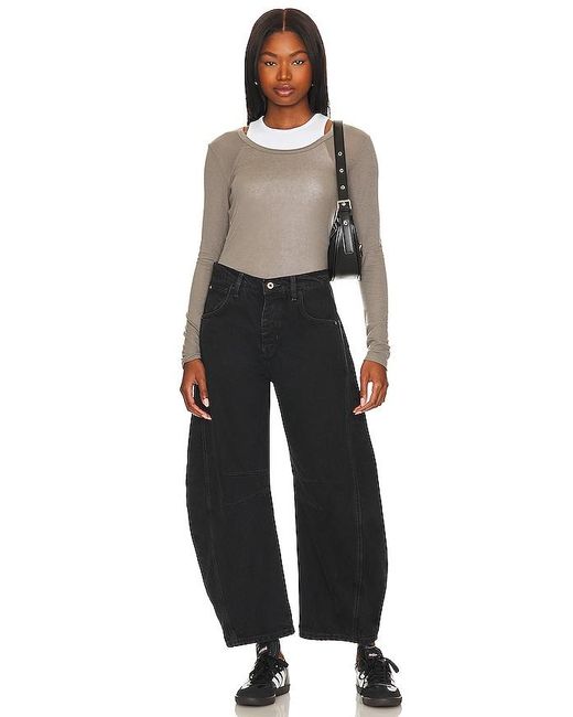 Free People Black X We The Free Good Luck Mid Rise Jeans