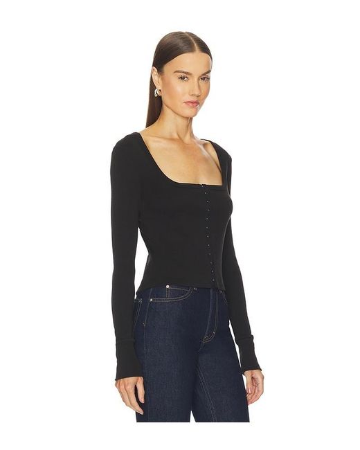 GRLFRND Black Hook & Eye Long Sleeve Tee