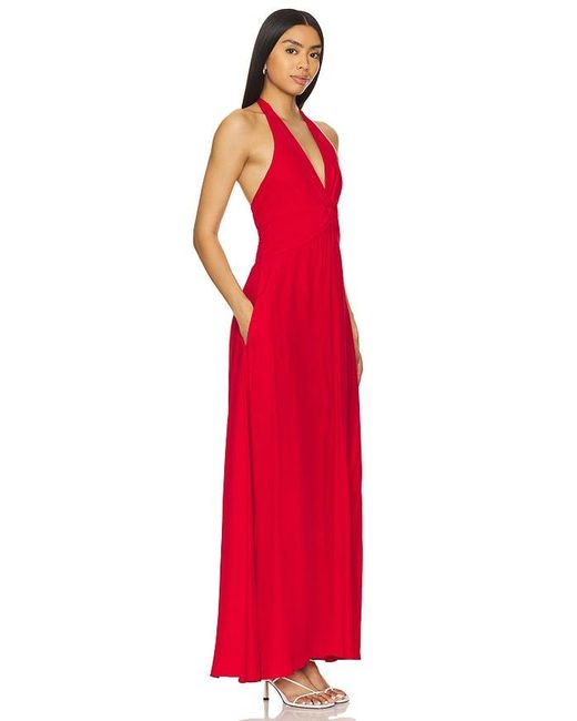 SWF Red Twist Front Midi Dress