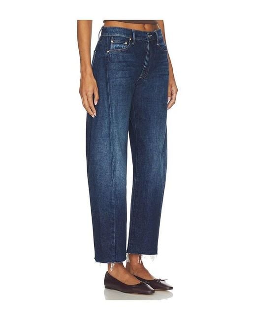 Mother Blue Jeans The Mid Rise Full-Pipe Flood Fray