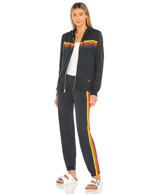 Aviator Nation Black 5 Stripe Sweatpant