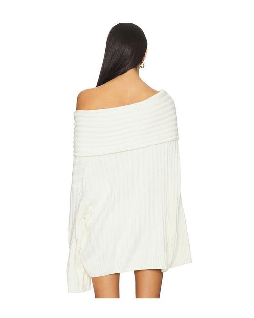 WeWoreWhat White Oversized Off Shoulder Sweater