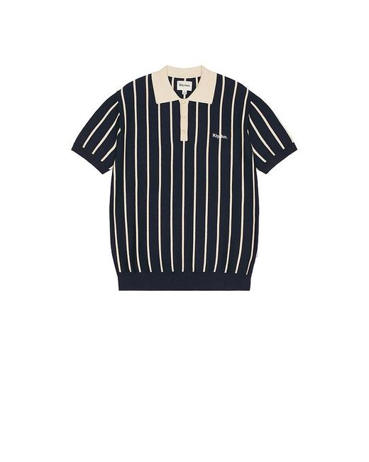 Rhythm Polohemd Striped Knit in Black für Herren