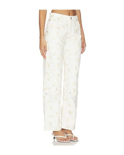 MSGM White Printed Straight Leg