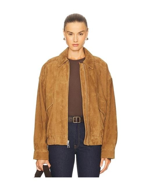 GRLFRND Blue Wren Suede Bomber