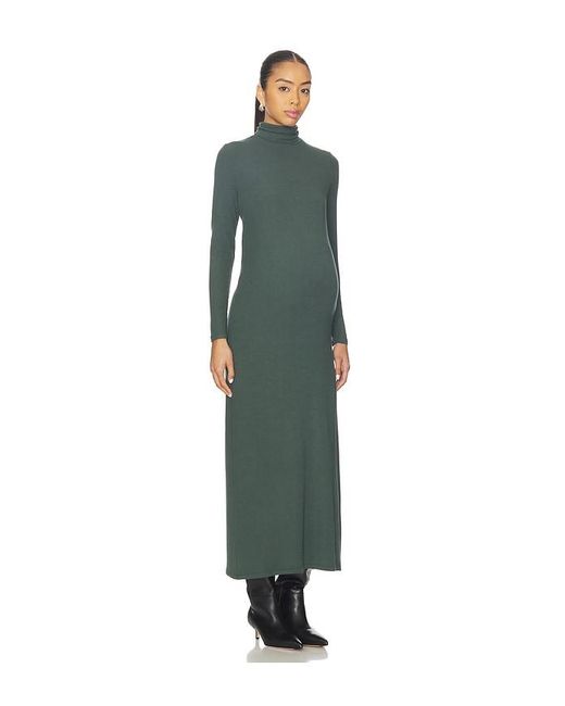 HATCH Green The Softest Rib Turtleneck Dress