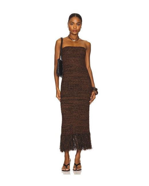 Vestido Boucle Fringe En Color Marrón Talla En FRAME de color Multicolor