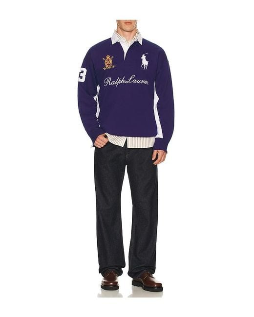 Polo Ralph Lauren Blue Magic Fleece Big Pony Rugby Sweatshirt for men