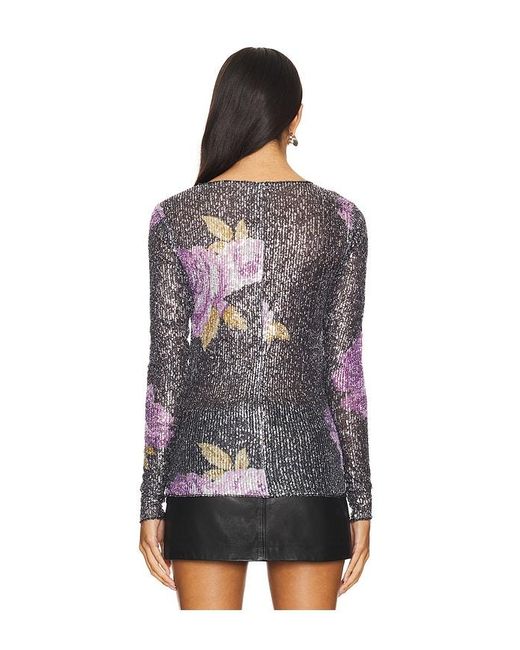 Free People Black X Intimately Fp Printed Rush Long Sleeve
