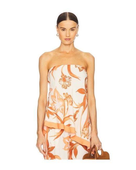 Rococo Sand Multicolor Asymmetrical Strapless Top