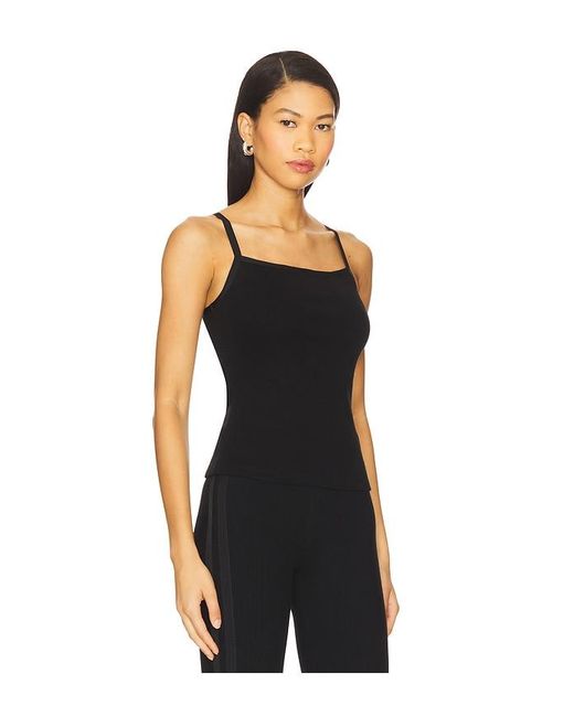 DONNI. Rib Satin Tank Top Black