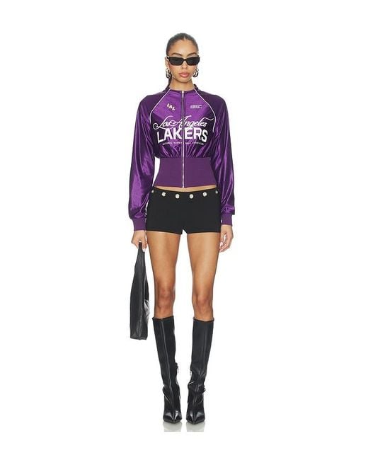 OFF SEASON Purple La Lakers Cropped Track Jacket
