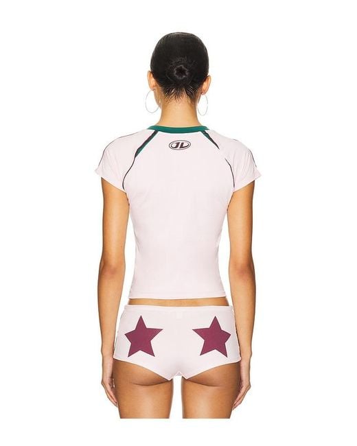 Jaded London Pink Football Baby Cropped Tee