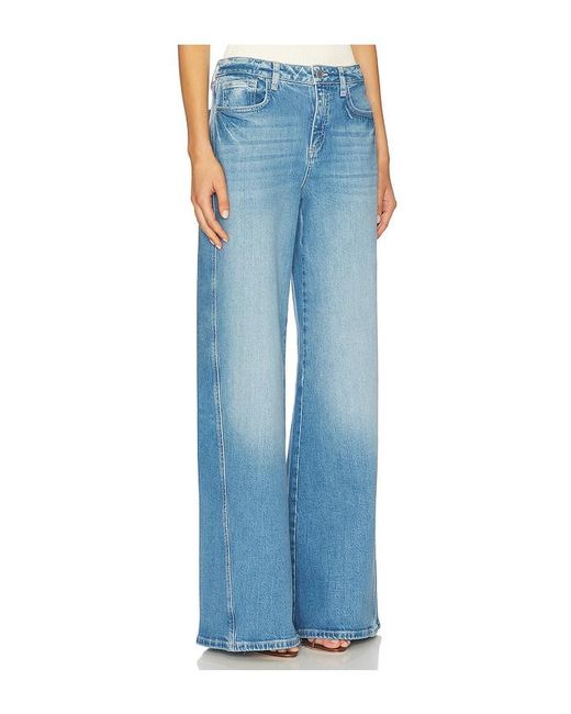 L'Agence Blue Hochgeschnittene Hose Mit T-Naht Und Weitem Bein Beau