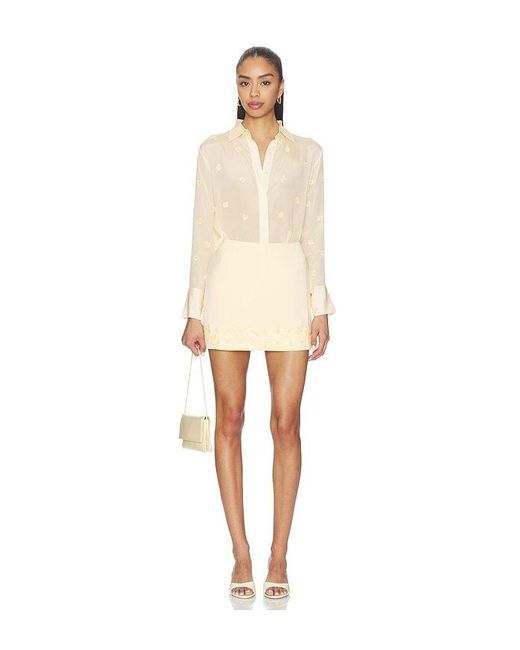 Karina Grimaldi Natural Ayla Embroidered Shirt