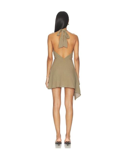 ALL THE WAYS Natural Lola Halter Mini Dress