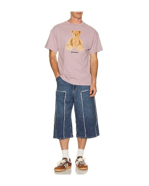 Palm Angels Blue Bear Regular Tee for men