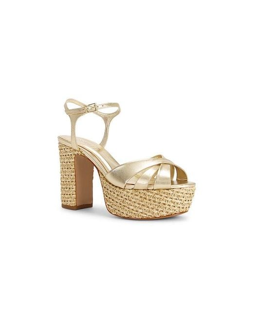 SCHUTZ SHOES White Keefa Raffia Sandal